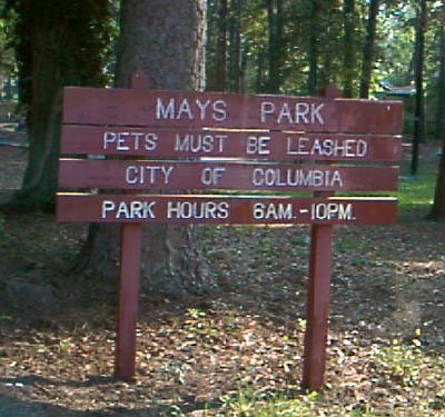 Mays Park Sign