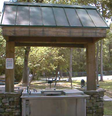 Fish cleaning table at Saluda Shoals Park